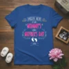 Spoiler Alert It's My Mommy's First Mother's Day t-shirt with pink text and baby footprints graphic