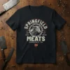 Springfield Meats T-Shirt featuring a bull logo and Est. 2024, Springfield, OH, USA text