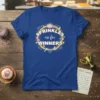 Royal blue t-shirt featuring the phrase "Sprinkles are for WINNERS" surrounded by colorful sprinkles and baking icons