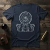 Squirrels howling at a white swirling galaxy graphic on a navy blue t-shirt. Primary keyword: Squirrels Howling Galaxy