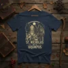 St. Nicholas and the Krampus t-shirt design featuring St. Nicholas with a beard and robe beside the demon Krampus with