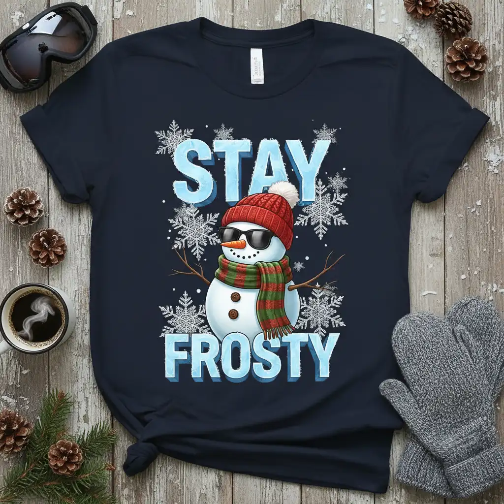 Stay Frosty classic design printed on premium quality fabric with eye-catching details