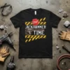 Stop Jackhammer Time t-shirt design with a jackhammer graphic and caution stripes