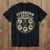 STUBBORN AKITA TRICKS SIT text design featuring creative typography on quality t-shirt