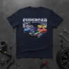 Supercar graphic t-shirt featuring a collection of luxury sports cars and the word SUPERCAR in metallic silver text