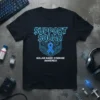 Support Squad Guillain Barre Syndrome Awareness t-shirt design featuring a blue ribbon and shield graphic