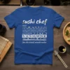 sushi chef noun 1 text design featuring detailed typography on quality t-shirt