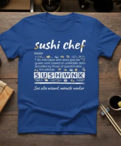 sushi chef noun 1 text design featuring detailed typography on quality t-shirt