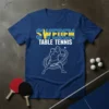 Sweden Table Tennis T-Shirt design with Swedish flag colors and a graphic of a player in action