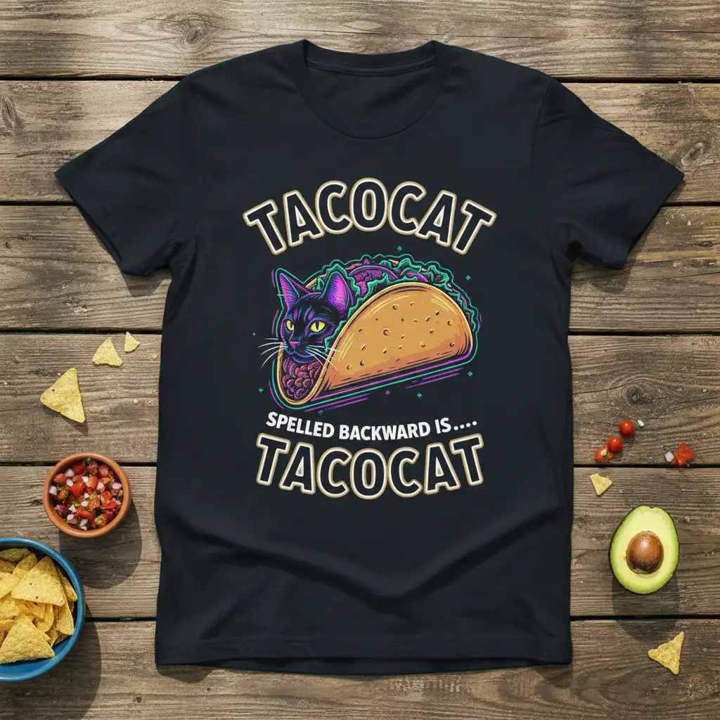 TACOCAT SPELLED BACKWARD IS.... TACOCAT unique artwork printed on breathable fabric creating a standout t-shirt