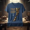Talk to the Hoof t-shirt design featuring a steampunk mechanical horse hoof graphic and distressed text