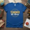Teacher Ms. Brown t-shirt design with gold glitter text and compass graphic