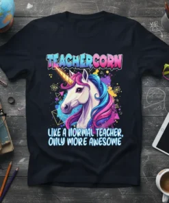 TEACHERCORN LIKE A NORMAL text design featuring bold typography on quality t-shirt