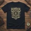 Team Bender Lifetime Member text with ornate crest and wings on a black t-shirt