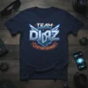 Team Diaz Lifetime Member text and emblem graphic on a navy blue t-shirt