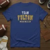 Team Fulton Lifetime Member text design in collegiate style on a blue t-shirt, perfect for family pride