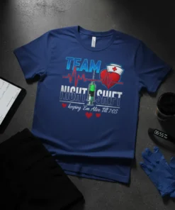TEAM NIGHT SHIFT keeping text design featuring creative typography on quality t-shirt
