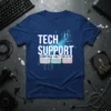 Tech Support Control Alt Delete T-Shirt featuring white text with circuit board graphics and colored buttons