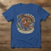Thanksgiving Turkey Dab T-Shirt featuring a pilgrim turkey with a pilgrim hat, glasses, and a basket of fruit, with "Thanksgiving"