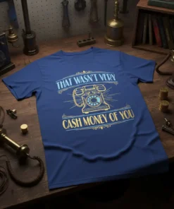 That Wasn't Very Cash Money Of You T-Shirt with vintage rotary phone graphic and retro typography