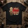 That's Mister Old Fart To You! text with a cartoon grumpy old man graphic on a black t-shirt