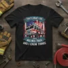Firefighter quote "That's What I Do I Drive Wee Woo Truck And I Know Things" with American flag and fire