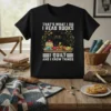 Black t-shirt with "That's What I Do I Read Books I Quilt And I Know Things" text featuring a black