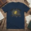 That's a Sharp # Not a Hashtag music pun t-shirt design with gold hash symbol and distressed background