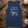 The Anatomy of a Border Collie tank top design with humorous labels for dog anatomy, including snack receptor and clever