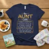 the AUNT CODE 5. text design featuring eye-catching typography on quality t-shirt
