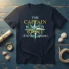 Navy t-shirt with "The Captain Is Always Right (I'm the Captain)" text and compass graphic