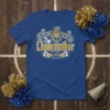The Cheer Mother t-shirt design featuring a lion wearing a crown, pom-poms, and megaphones