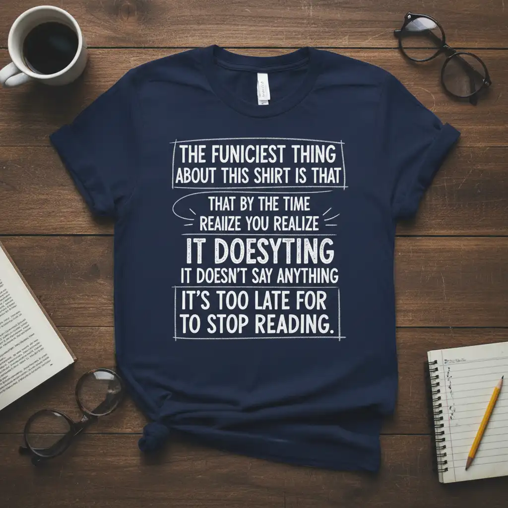THE FUNICIEST THING ABOUT quote printed with stylish graphic on breathable fabric t-shirt design