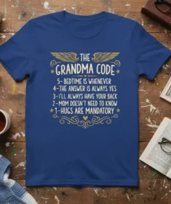 THE GRANDMA CODE 5- text design featuring eye-catching typography on quality t-shirt