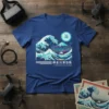 The Great Wave Off Kanagawa T-Shirt featuring Japanese art, Mount Fuji, and a dynamic ocean wave design