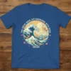 The Great Wave Off Kanagawa With Dogs Japan t-shirt design featuring dogs surfing and playing near Mount Fuji