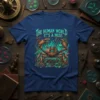 The Human World It's A Mess T-Shirt with a detailed robot crab graphic and science-themed elements