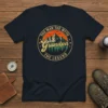 The Man The Myth Grandpa The Legend vintage circular design t-shirt with mountains and sunset graphic