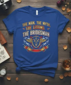 THE MAN. THE MYTH. text design featuring unique typography on quality t-shirt