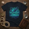 The octopous silhouete from IMAGEØ text design with a blue and teal octopus graphic on a navy t-shirt