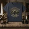 The Peeping Tomcats Club Est. 1920 Secret Society design on a dark t-shirt featuring three black cats and vintage text
