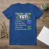 The Power of Yet motivational t-shirt with phrases like 'I can't do this... YET' and 'It doesn't work... YET' in
