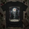 Gothic t-shirt design titled "The Proposal" with skeleton couple on bended knee under a full moon and heart symbol