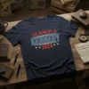 Navy blue t-shirt with red and white text "THE REMEDY IS KENNEDY 2024" and star accents