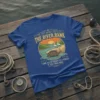 The Only Bank I Trust Is The River-Bank quote t-shirt with turtle and cranes graphic, funny finance humor design