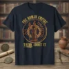The Roman Empire Think About It t-shirt with a gold-like circular design featuring a Roman-style figure and laurel wreath