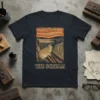 The Scream beaver t-shirt design featuring a beaver in Edvard Munch's iconic pose and "The Scream" text below