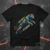 Geometric jaguar leaping with "THE SHIFT IS COMING" text on a black t-shirt