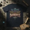 The Thirteen From Now Until The Darkness Claims Us quote on a dark t-shirt with dragon and sword graphics