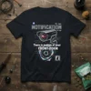 Black t-shirt with "NOTIFICATION 6m ago" and a security camera graphic, displaying "There is motion at your FRONT DOOR" text